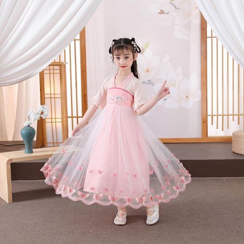 女童汉服连衣裙超仙春装儿童公主裙春秋礼服裙子小女孩古装夏装裙