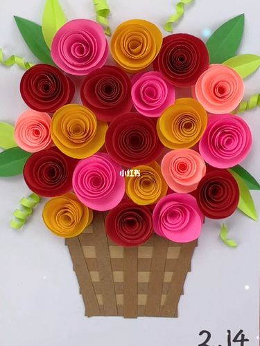 用彩色纸,做漂亮的立体花束_花束_幼儿园_手工制作_幼儿园环创_亲子