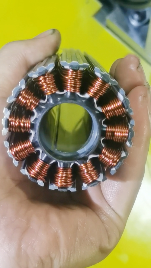 电机绕线工厂实拍全自动无刷电机定子绕线机绕线过程