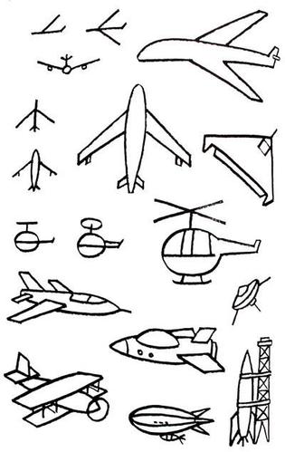 跪求几张简笔画,就是同一张画面上有很多的汽车飞机轮船那种,像素要高