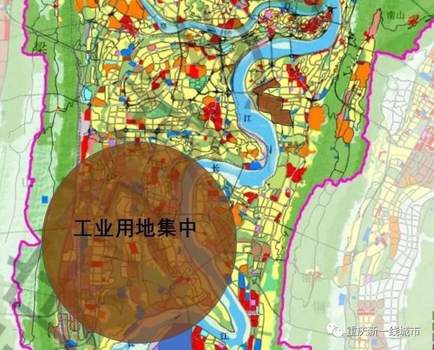 图上显示弹子石半岛主要是生态,住宅和商业体的规划.