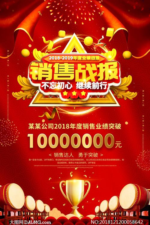 企业销售战报宣传海报psd源文件