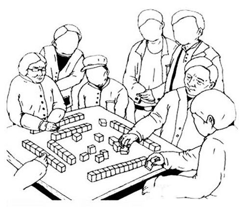 打麻将简笔画的画法图片