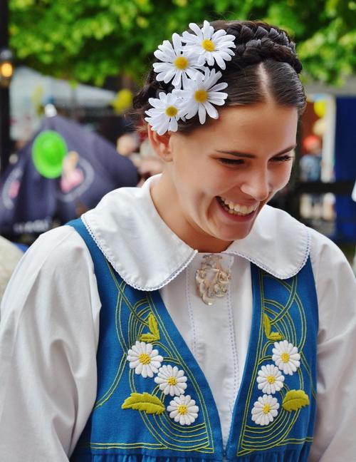 laughing,girl,sweden,national costume,tradition,clothing,costume