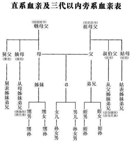 直系血亲   三代以内旁系血亲