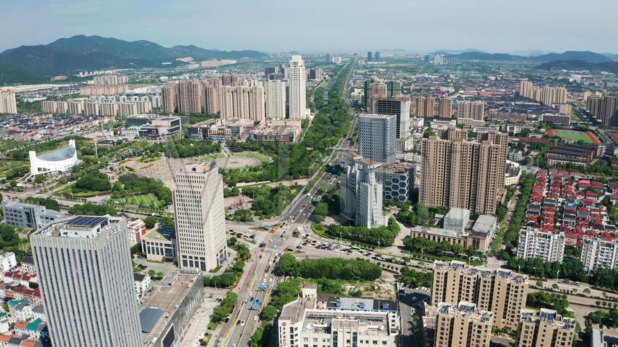 航拍宁波市象山县城市建设