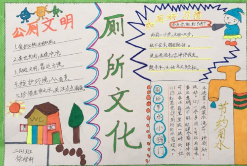 世界厕所日呼吁全世界每一个人爱护卫生,文明如厕,学校布置手抄报的