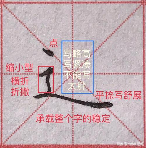 硬笔书法 走之底 一年级下册 生字表练字 详细图解