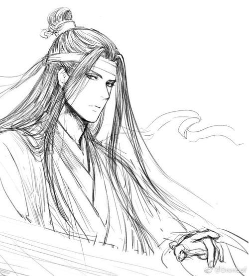 蓝湛简笔画9张简笔画表白图片网