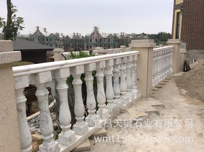广西白大理石栏杆 别墅阳台栏杆图片_11