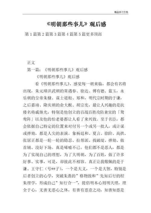 《明朝那些事儿》观后感心得体会.doc 20页