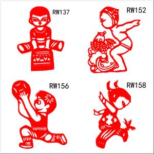 学生人物剪纸体育跳马跳水扔篮球踢毽子儿童不干胶墙贴贴纸贴画