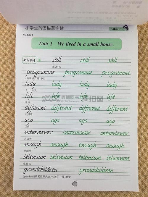 英语同步练字帖英文手写体笔墨先锋龙文井书小学生英语同步描摹字帖