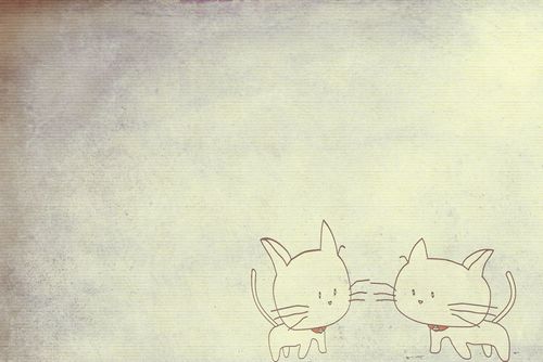 卡通猫咪与纸张背景