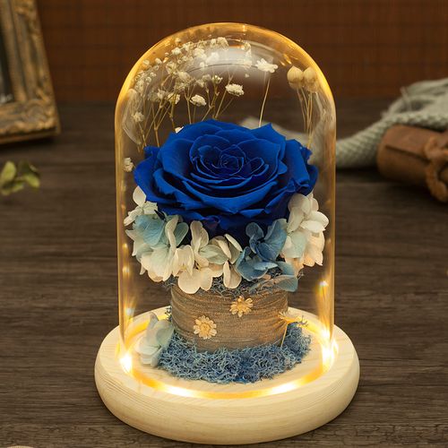 工匠时光永生花礼盒玻璃罩摆件七夕情人节礼物送女友生日礼物抖音同款