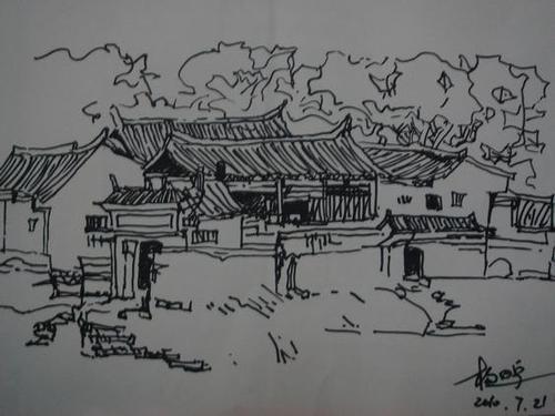 闽南民居儿童简笔画