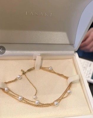 日本tasaki专柜珍珠满天星手链18k金多层手链 北京现货