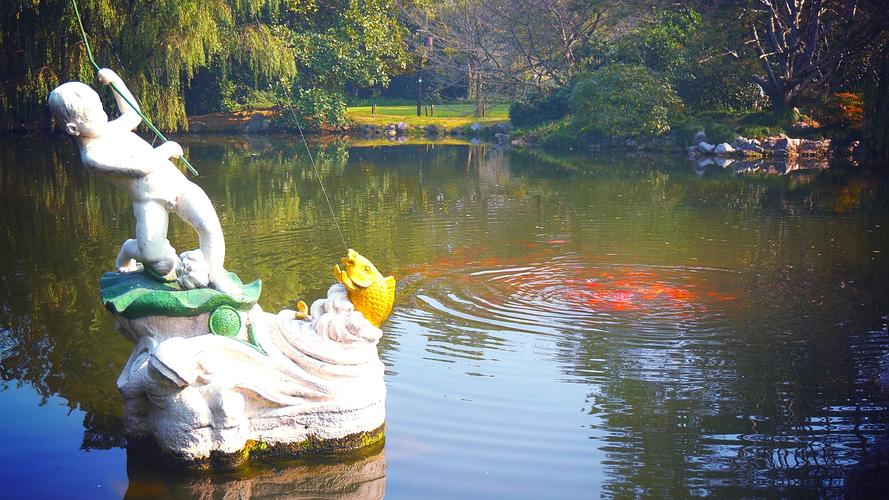 接近2公里的路程.就能到西湖十景的花港观鱼. 恰巧遇上杭州马拉松.