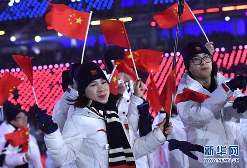高清:平昌冬奥会开幕式中国代表团入场 周洋担任旗手