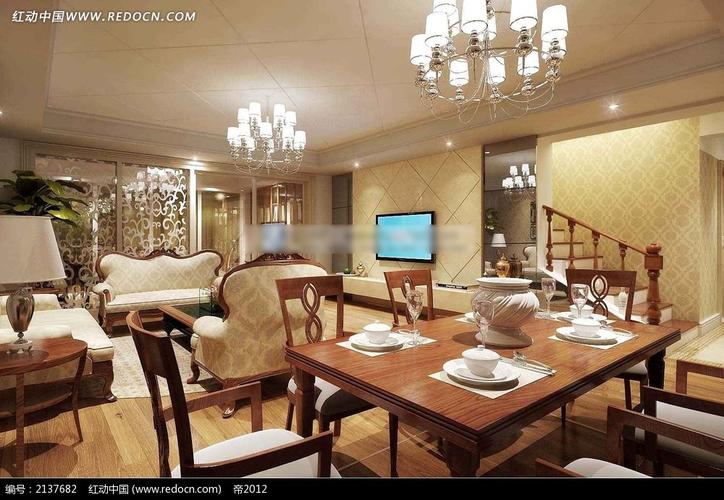 木质家庭餐桌效果图