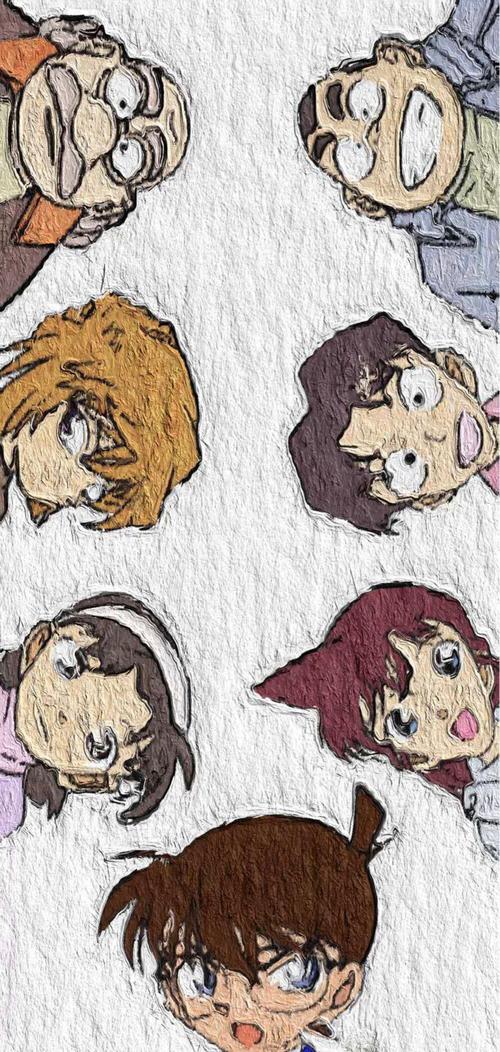 动漫壁纸 - 名侦探柯南插画 素材 ins 韩系 可爱 简约 手绘 动漫 锁屏