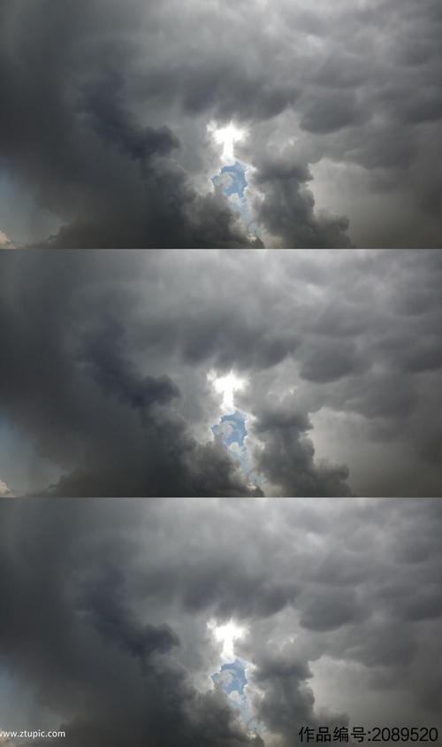 天空中乌云密布暴雨实拍视频