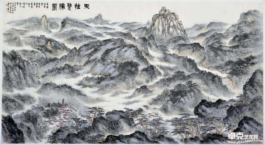 天柱览胜图  作品尺寸:192×335cm 创作年代: 材质形质: 价格:0.00