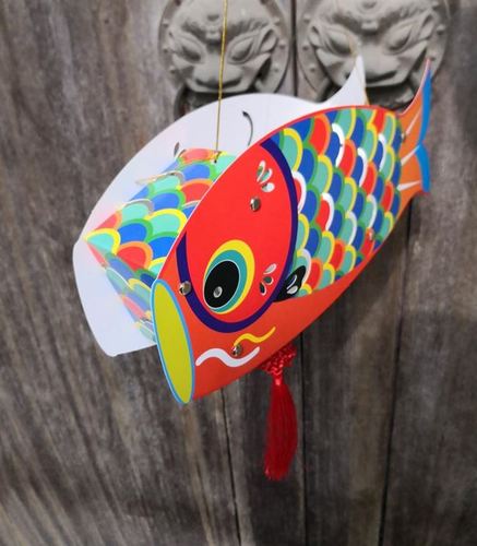 传统元宵节新年手提灯笼手工材料包制作l鱼灯春节花灯diy半成品1