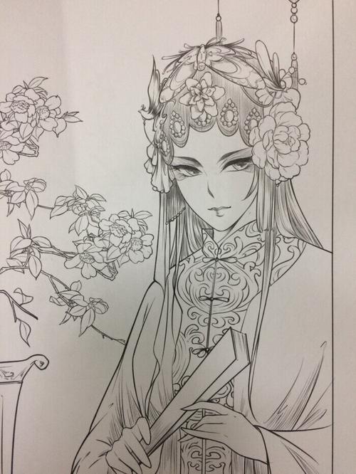 黑白,铅笔画,线稿,人物