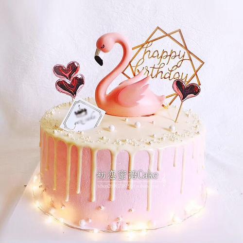 结婚纪念日蛋糕_火烈鸟生日蛋糕粉色天鹅鸳鸯结婚纪念日蛋糕青岛郑州