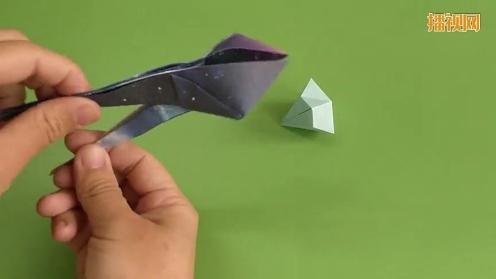 一张纸折出玩具钳子折纸,简单实用的小工具,创意儿童手工折纸夹子