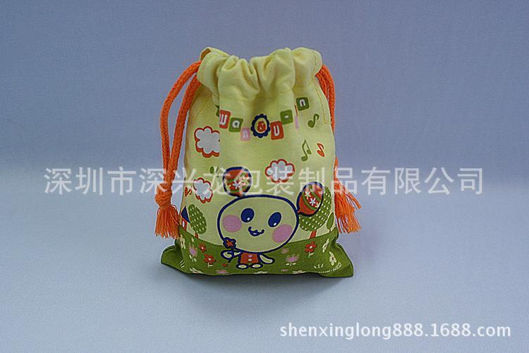 厂家专业生产订做卡通抽绳袋 全棉束口袋 手机移动电源涤纶袋