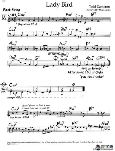 lady bird(爵士钢琴曲)钢琴谱