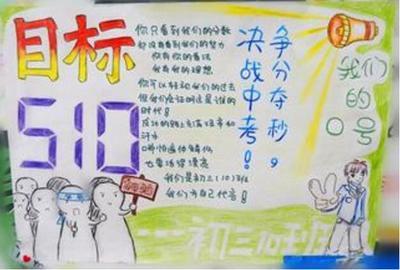 手抄报首页 手抄报素材 关于备战中考黑板报 冲刺中考黑板报关于中考