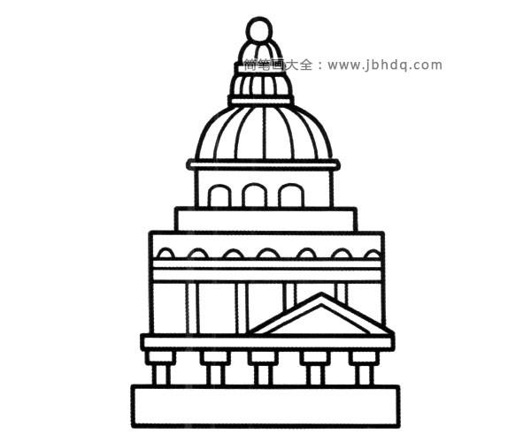 一组漂亮的建筑简笔画图片