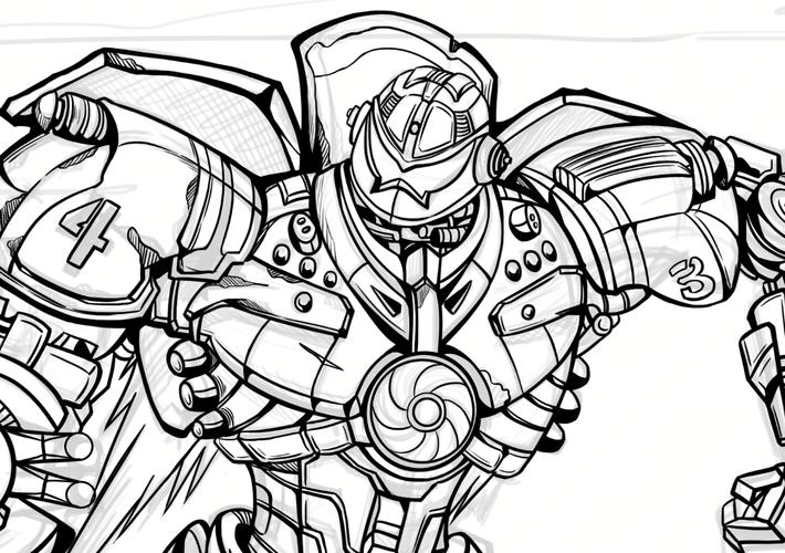 环太平洋插画 线稿阶段