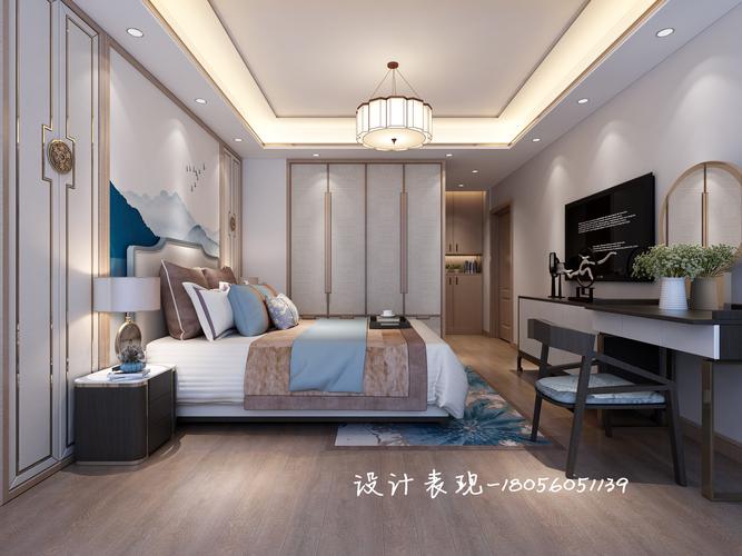 新中式卧室效果图