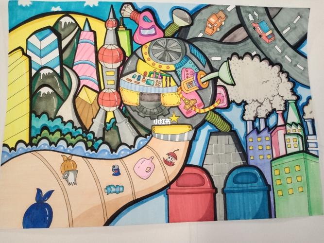 科技儿童画_临摹_儿童画_绘画_绘画临摹_兴趣爱好_绘画