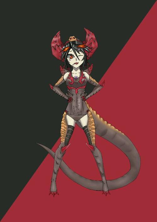 怪兽娘绘骷髅哥莫拉