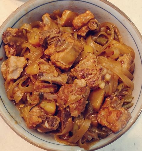 小灰鹿做的排骨豆角土豆炖粉条