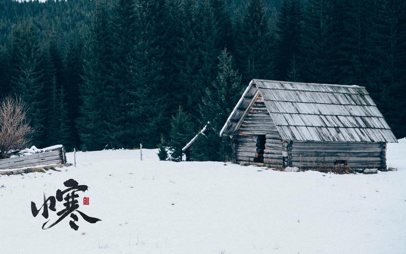 小寒时节唯美房屋冬天雪景风光