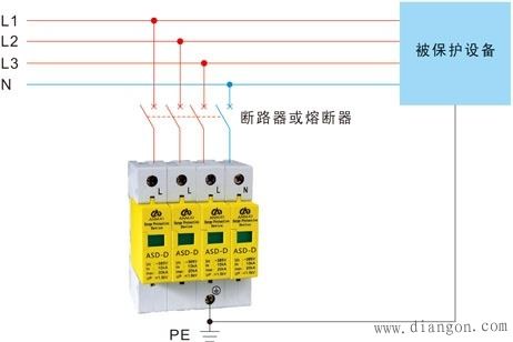 浪涌保护器接线图解决方案华强电子网
