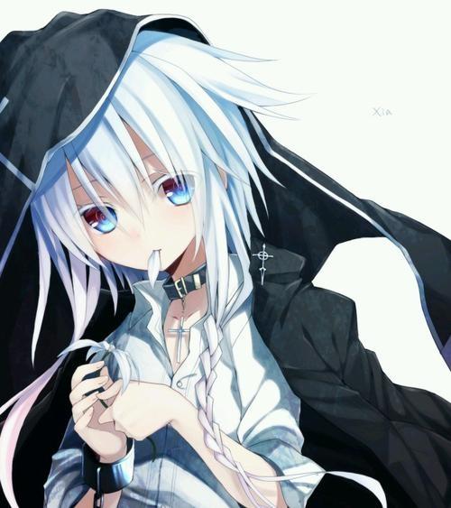 次元异瞳高冷头像男 动漫银发蓝瞳帅气             银发异瞳动漫男生