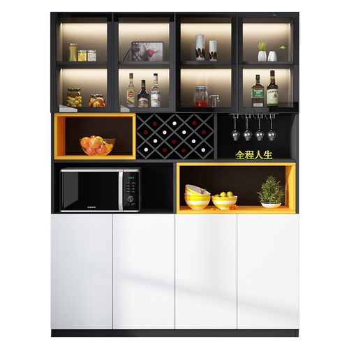 轻奢风格大酒柜带灯电视边柜客厅餐边酒柜现代简约靠墙酒柜可定制