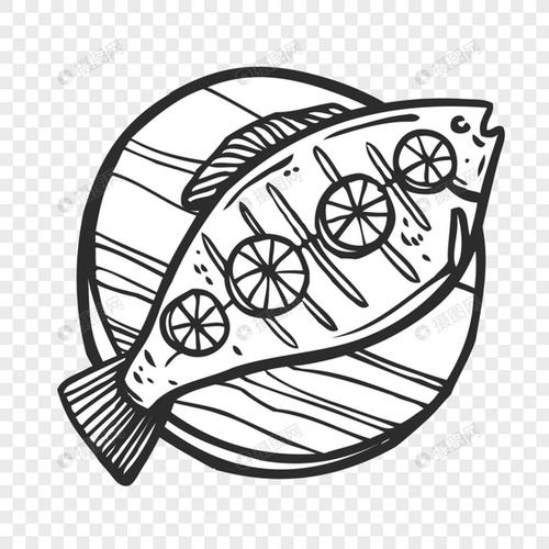 烤鱼撸串矢量图