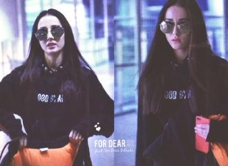[新闻]161207 迪丽热巴一身黑到达上海 爱丽丝秒变女友粉