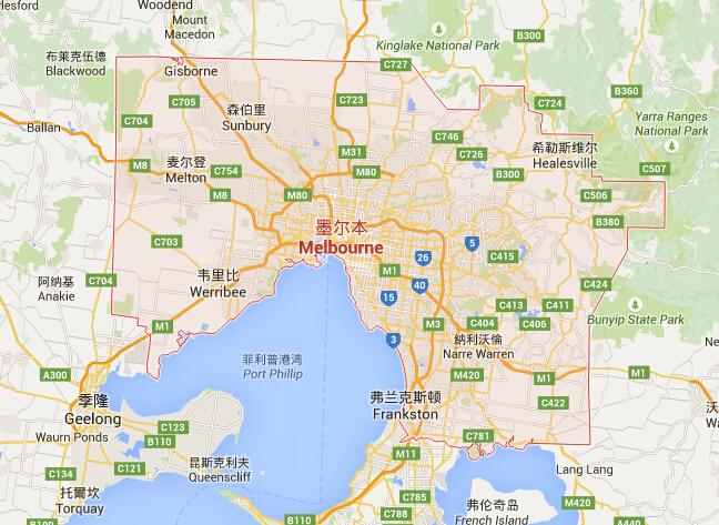 墨尔本地图_墨尔本地图中文版_墨尔本旅游地图