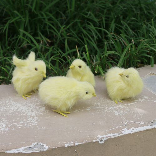 仿真小鸡动物玩偶按捏会叫小黄鸡可爱毛绒小动物玩偶创意摆件包邮