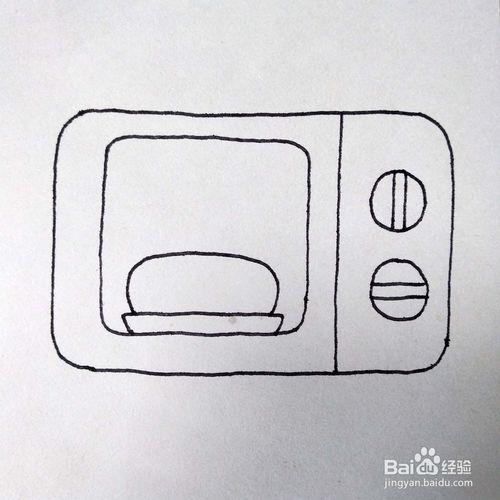 怎么画一个很简单的烤箱卡通简笔画儿童画