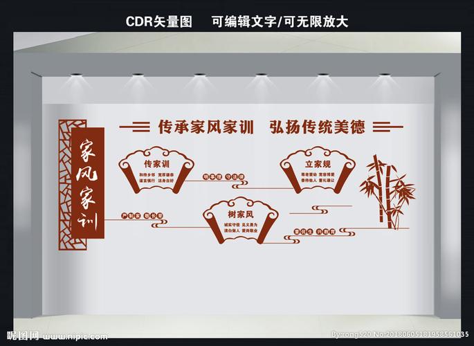 家风家训文化墙设计图__广告设计_广告设计_设计图库